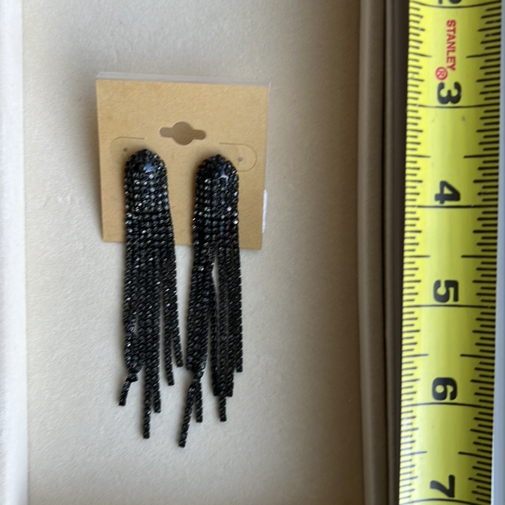 NWT. Black statement earrings.